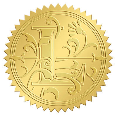 Self Adhesive Gold Foil Embossed Stickers