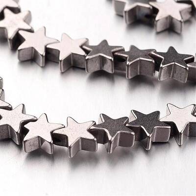 Electroplate Non-magnetic Synthetic Hematite Bead Strands