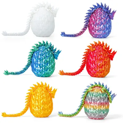 6PCS Dragon Egg, 3D Printed Dragon Eggs with Dragon Inside Surprise Mystery Dragon Egg Fidget Toy, Articulated Crystal Toys f...