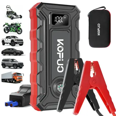 KOPUO 12V 5000A Portable Multifunctional Car Jump Starter with Smart Clamp & International Warranty Perfect for Urban Commute...