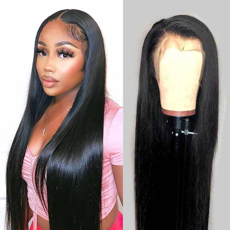 Ashimary Straight Hair 13x4 Lace Front Wig Soft Brazilian Human Hair Lace Wig