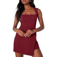 Ebifin Women's Summer Sleeveless Rompers Square Neck Tank Dress Casual Slim Fit Mini Dres Soft Womenswear