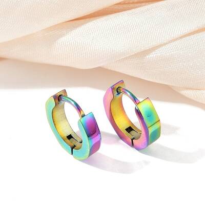 304 Stainless Steel Polishing Effect Hoop Earrings