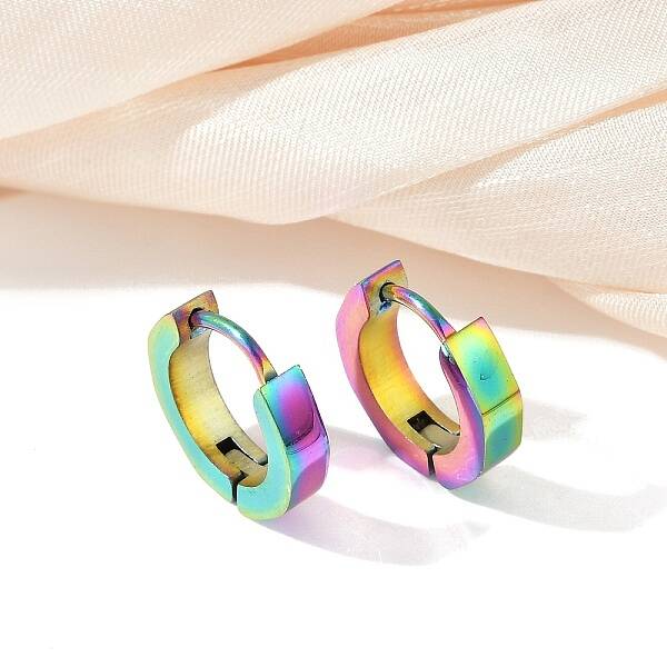 304 Stainless Steel Polishing Effect Hoop Earrings