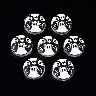 Halloween Printed Natural Wood Beads