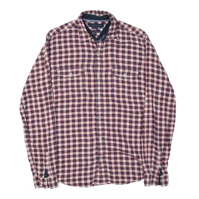 TOMMY HILFIGER Fit Shirt Blue Plaid Long Sleeve Mens S