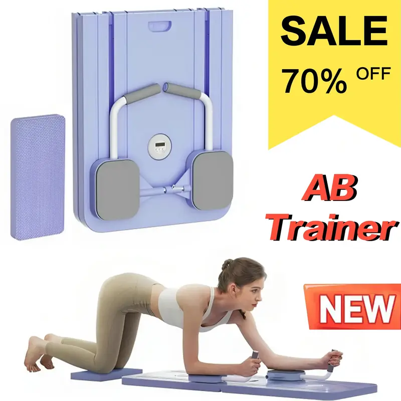 Elbow Support Automatic Rebound Abdominal Board with Knee Mat &Timer，Ab Exercise Machine for Home，Multiple Exercise Modes...