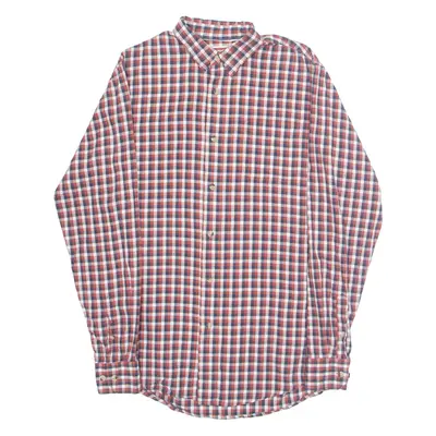 WRANGLER Mens Shirt Red Check Long Sleeve S