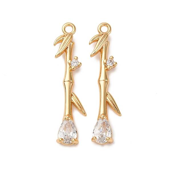 Brass Micro Pave Clear Cubic Zirconia Pendants