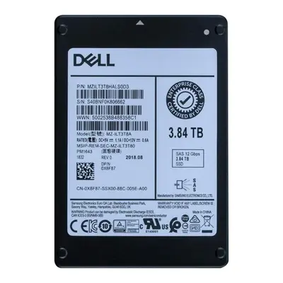 X8F87 Dell 3.84TB 2.5-inch 12GB/s SAS Multi-Level Cell Read-Intensive Hot-Pluggable Solid State Drive for PowerEdge G14 - G16...