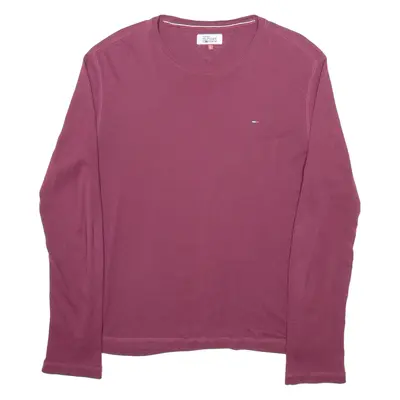 TOMMY HILFIGER Womens T-Shirt Maroon Long Sleeve L