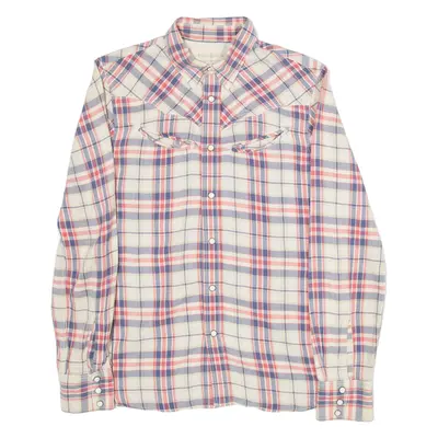 LEVI'S Mens Shirt Beige Check Long Sleeve S