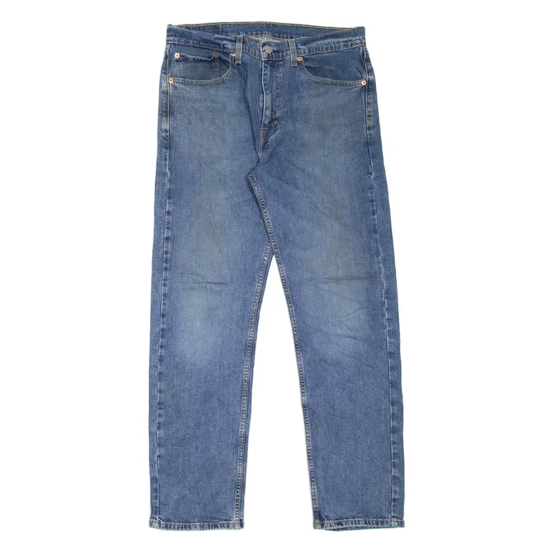 LEVI'S 505 Jeans Mens Blue Regular Straight Stone Wash W34 L32