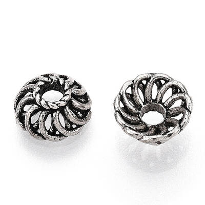 Tibetan Style 925 Sterling Silver Bead Caps