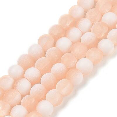 Frosted Crackle Glass Beads Strands