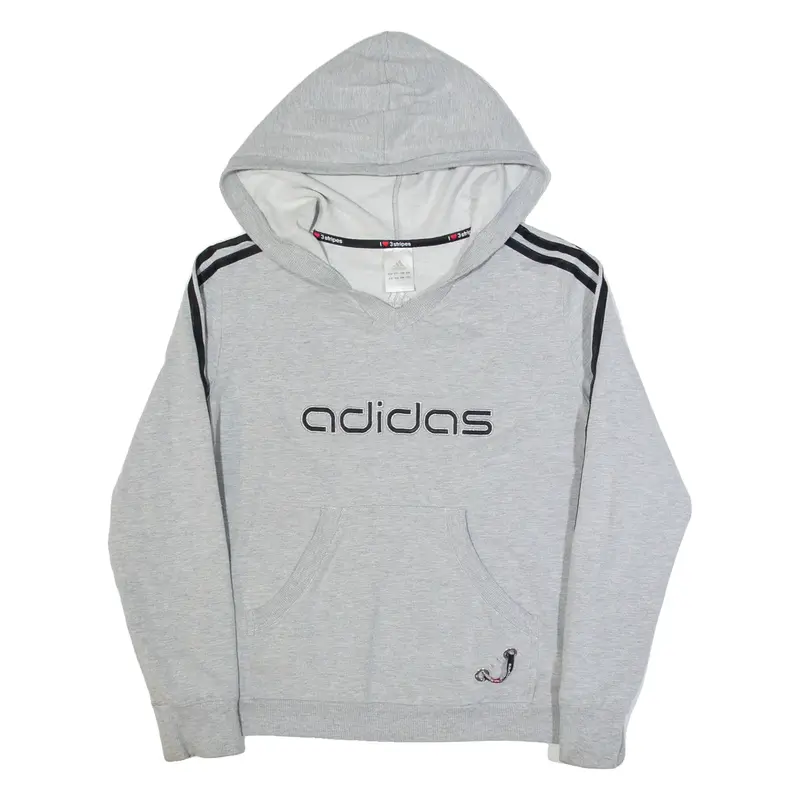 ADIDAS Womens Grey Hoodie UK 16