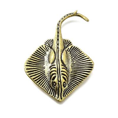 Brass Manta Ray Figurine Statue for Living Room Table Home Decoration