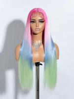 31 Inch Silky Straight Lace Front Synthetic Wigs, Glueless Hd Wigs Lace Wig, Heat Resistant Fiber Pre Plucked Hairline with B...