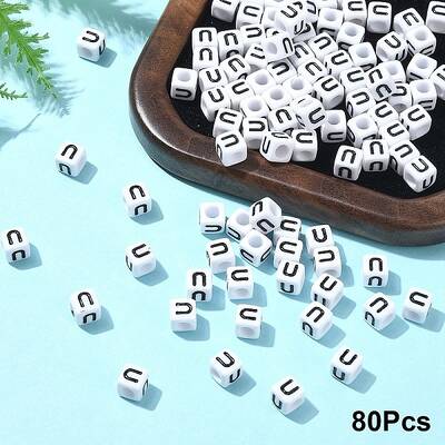 Acrylic Horizontal Hole Letter Beads