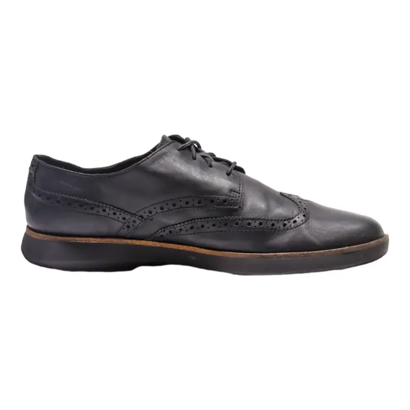 CLARKS Brogue Shoes Black Leather Mens UK 10