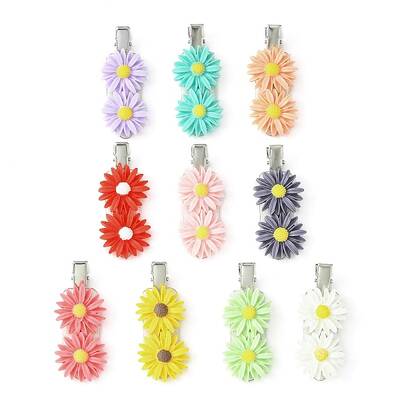 Cute Daisy Resin Alligator Hair Clips