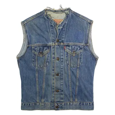 LEVI'S Girls Denim Waistcoat Blue L