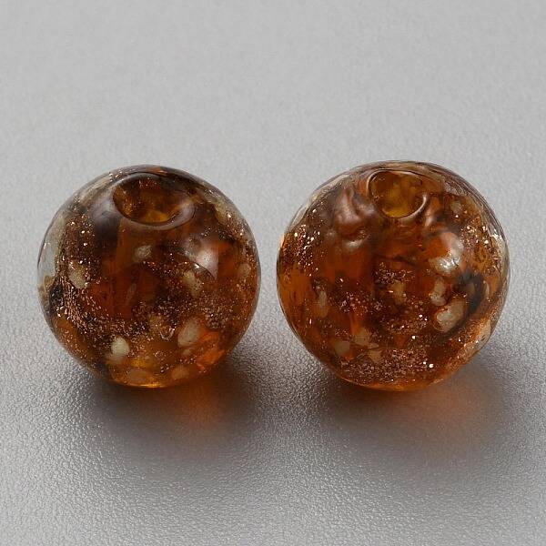 Luminous Handmade Gold Sand Lampwork Beads