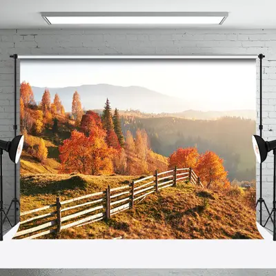 Aperturee Hills And Woods Under The Sun Autumn Photo Backdrop | Best Background Photoshoot | Backdrop Photography Ideas | Pho...