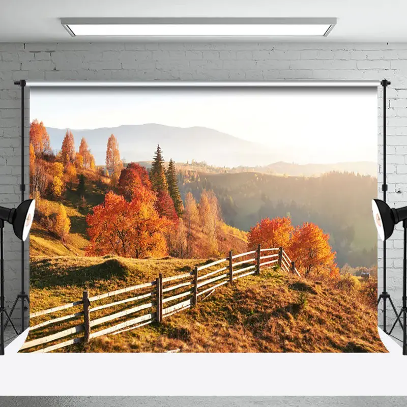 Aperturee Hills And Woods Under The Sun Autumn Photo Backdrop | Best Background Photoshoot | Backdrop Photography Ideas | Pho...