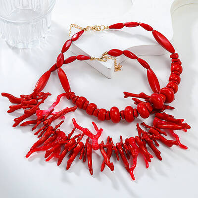 Bohemian and Exaggerated Resin Bib Necklace Sets