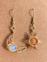 Boho Style Sun & Moon Design Dangle Earrings, Fashionable Jewelry for Women, Trendy All-match & Exquisite Jewelry for Birthda...