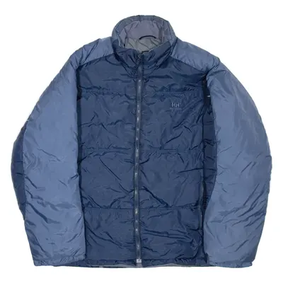 HELLY HANSEN Mens Puffer Jacket Blue Nylon Colourblock XL