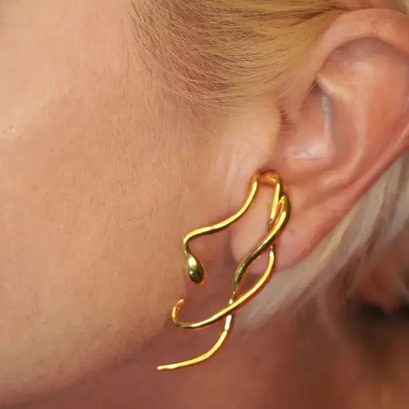 18k Gold-Plated Snake Earrings | Title: Title