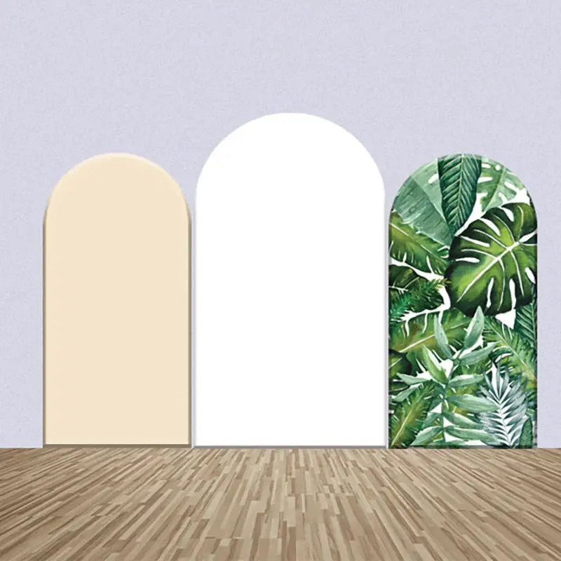 Incarnadine White Green Monstera Arch Backdrop Kit - Aperturee