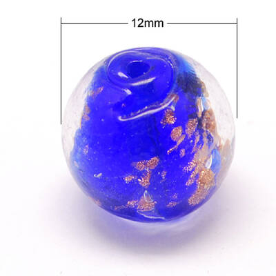 Handmade Gold Sand Lampwork Beads