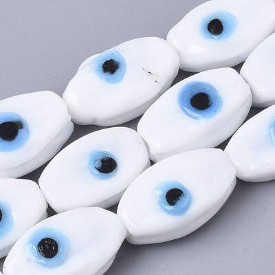 Handmade Evil Eye Lampwork Beads Strands