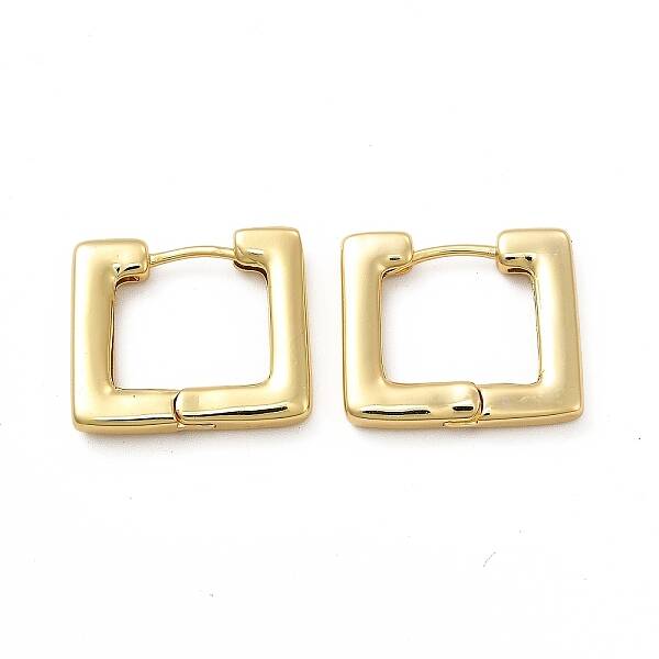 Rack Plating Brass Square Hinged Hoop Earrings for Women