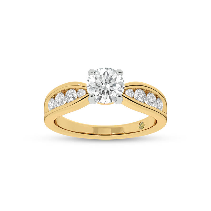 Verve Channel Set Bow Tied Shaped Round Lab Diamond Engagement Ring | 14K Yellow Gold 2 1/2 CT. TW.