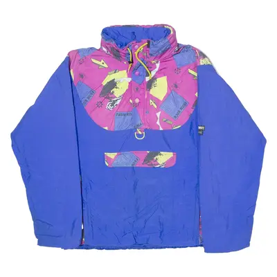 MAMMUT Mens Pullover Jacket Blue Hooded Crazy Pattern M