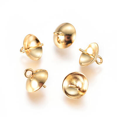 304 Stainless Steel Cup Pearl Peg Bails Pin Pendants