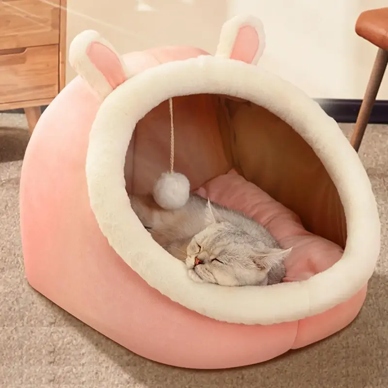 Cat Bed, 1 Count Cute Rabbit Shaped Pet Bed, Pet Sleeping Bag, Pet Supplies for Indoor Outdoor Use (It is Recommended to Take...