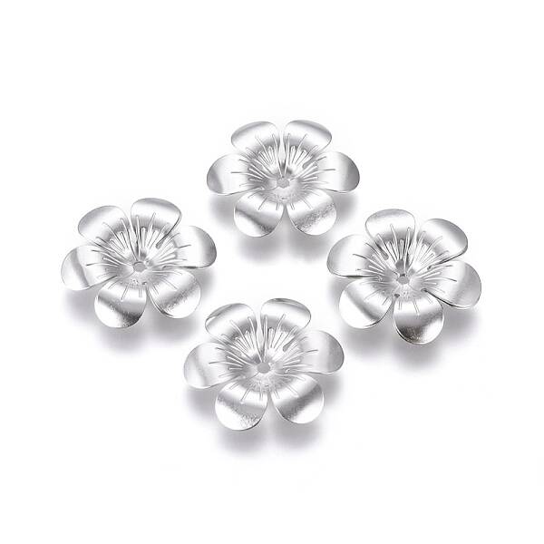 Non-Tarnish 6-Petal 316 Surgical Stainless Steel Bead Caps