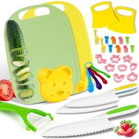 32 PCS Kitchen Knife Set for Cooking Vegetables, Kids Knifes for Real Cooking, Montessori Kids Kitchen Knife Set with Cutting...