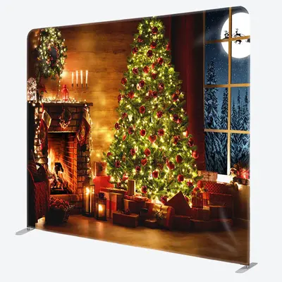 Aperturee Glitter Warm House Christmas Pillow Case Backdrop - Aperturee