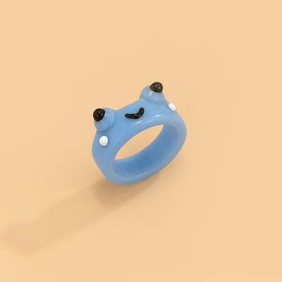 Frog Resin Plain Band Rings for Women Girls