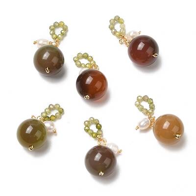 Natural Agate Round Pendant Decorations
