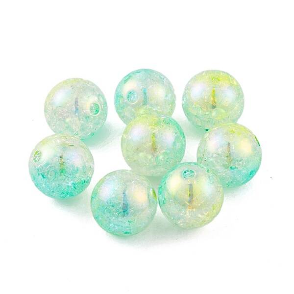 UV Plating Rainbow Iridescent Two Tone Acrylic Beads