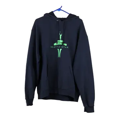 Seattle Star Champion Hoodie - Large Navy Cotton Blend