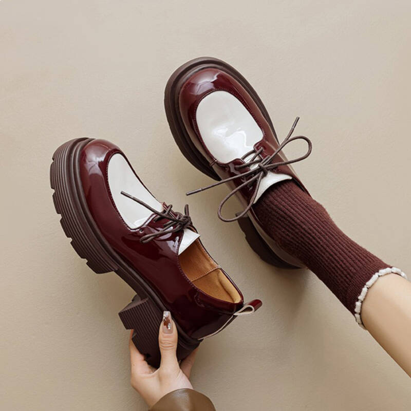 CHIKO Nadia Round Toe Block Heels Oxfords Shoes
