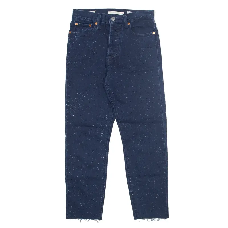 LEVI'S Big E Speckled Wedgie Jeans Blue Denim Regular Straight Womens W26 L26